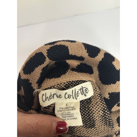 Cherrie Collette Animal Print Turtle Neck Sweater Womens Knit Stylish - Picture 6 of 6